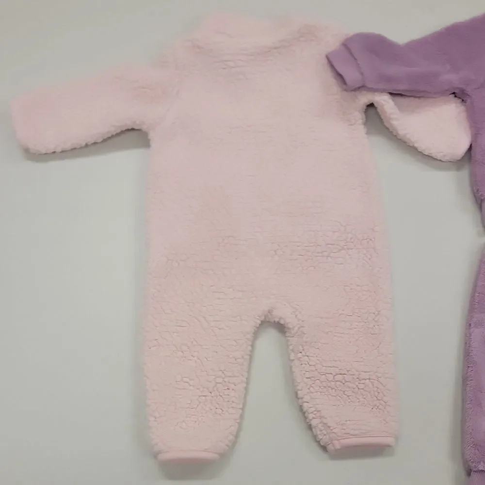 Carter's Baby Girl Pink Purple Floral Footie Outfit Set